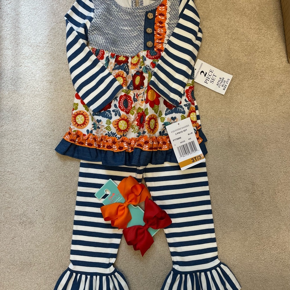 Counting Daisies Set with Bows (new - 3T)